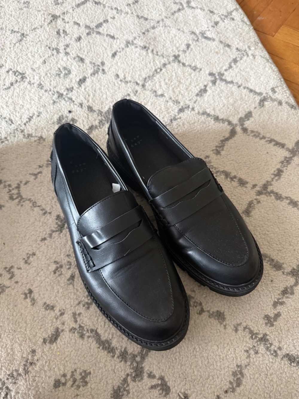 Women’s Black Leather Penny Loafers